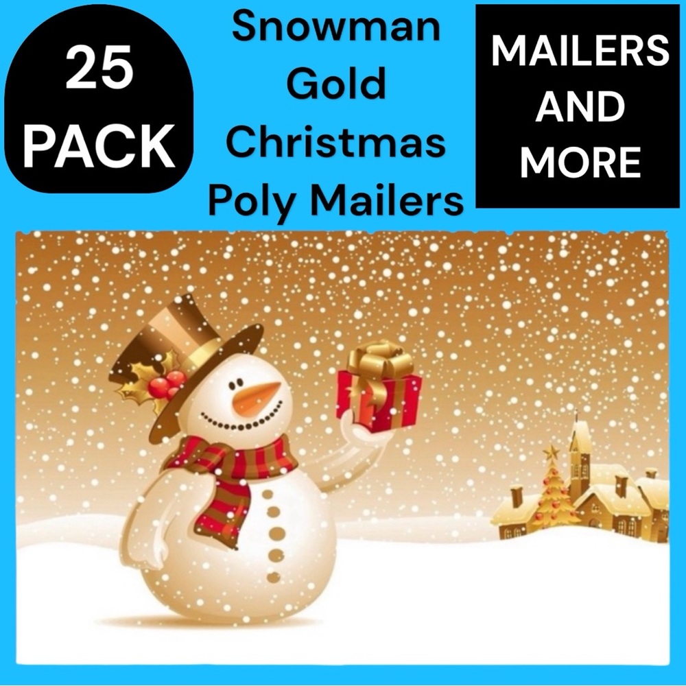 25 10X13 Poly Mailers Snowman Christmas Shipping Envelopes PRICE IS FIRM - Picture 3 of 8